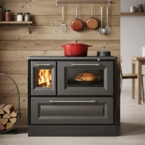 cuisiniere a bois en fonte sur socle andesite.webp